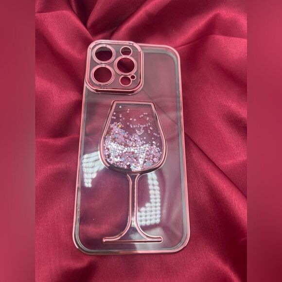 Glitter Wine Glass I-Phone 16 Pro Max Case - Picture 4 of 6